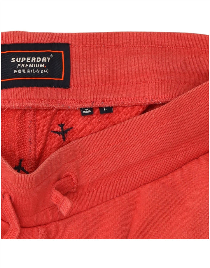 SUPERDRY Mens Graphic Sport Shorts Large  Red Cotton