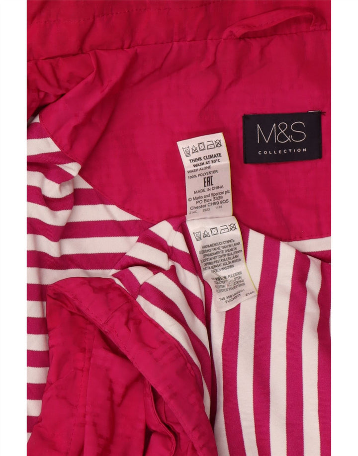 Marks & Spencer Veste de pluie à capuche pour femme UK 18 XL Rose Polyester