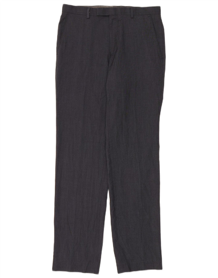 Marks & Spencer Pantalon de Costume Droit Homme W30 L33 Bleu Marine Polyester