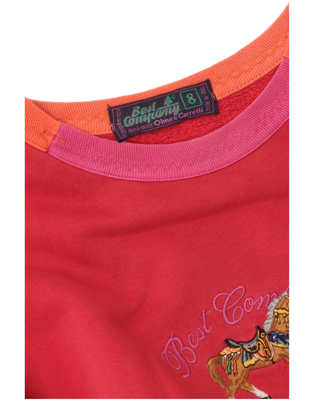 BEST COMPANY Sweat-shirt graphique surdimensionné pour femme UK 8 Petit Rouge