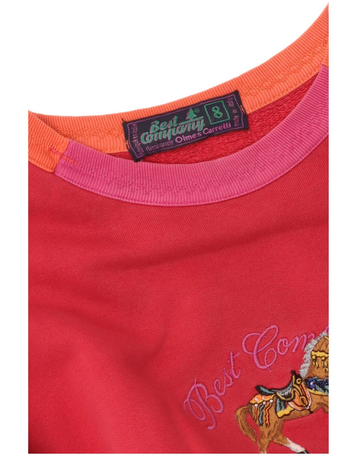 BEST COMPANY Sweat-shirt graphique surdimensionné pour femme UK 8 Petit Rouge