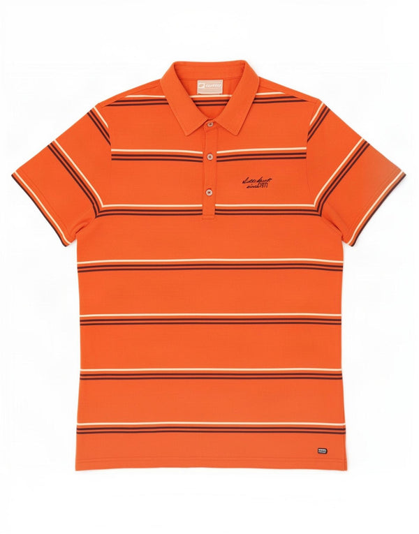 Lotto Polo Homme Large Rayé Orange