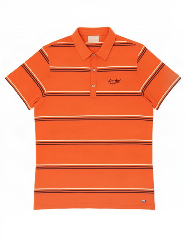 Lotto Polo Homme Large Rayé Orange
