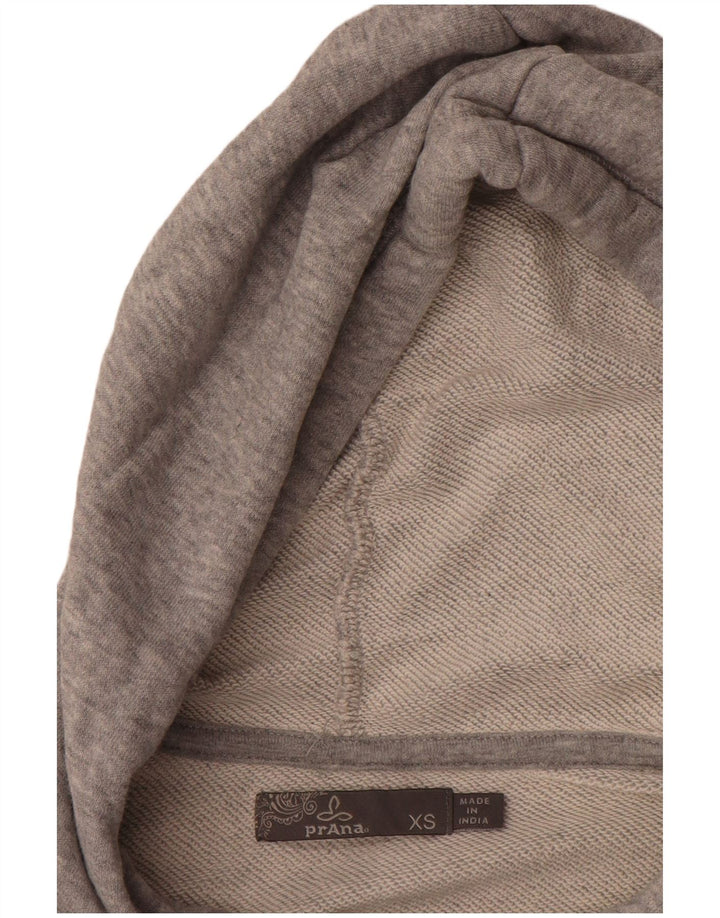 PRANA Pull à capuche graphique surdimensionné pour femme UK 6 XS Gris