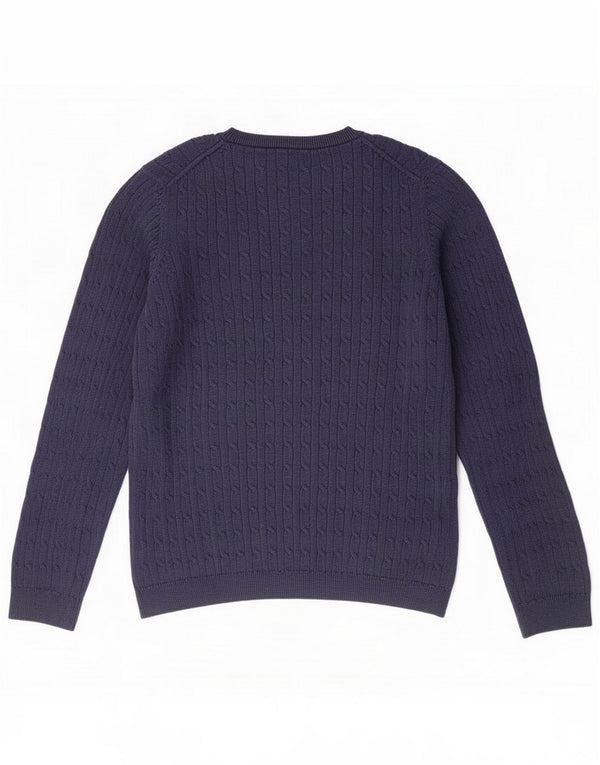 Crew Clothing Pull col en V pour femme UK 12 Bleu marine moyen Coton