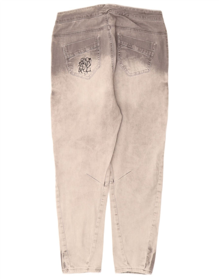 DESIGUAL Jean slim court pour femme Large W34 L26 Gris Tie Dye Coton