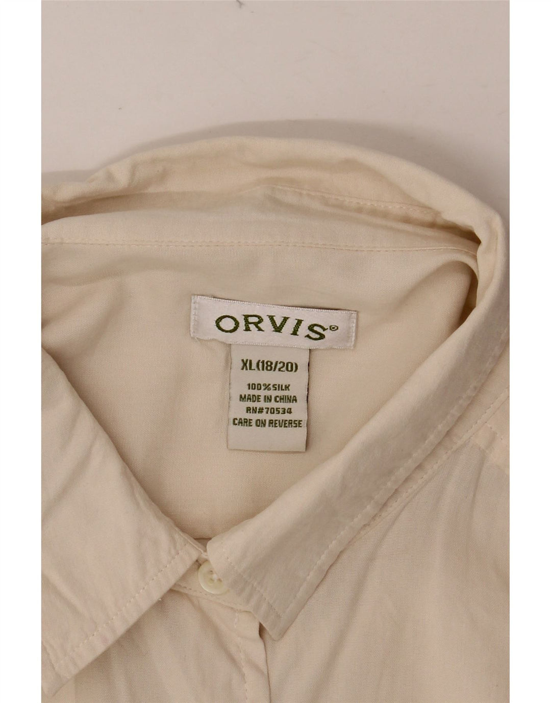 ORVIS Chemise surdimensionnée pour femme UK 18/20 XL Soie blanc cassé