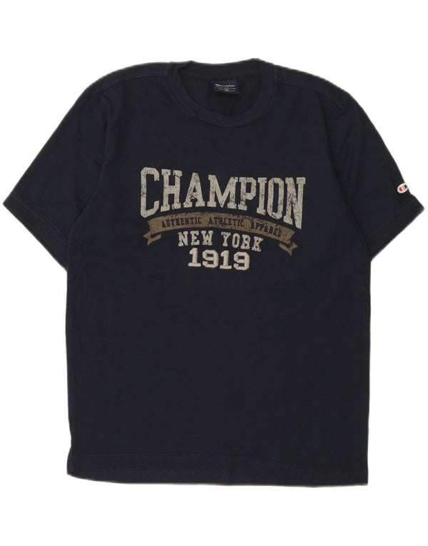 Champion T-shirt graphique pour femme UK 14 Bleu marine moyen
