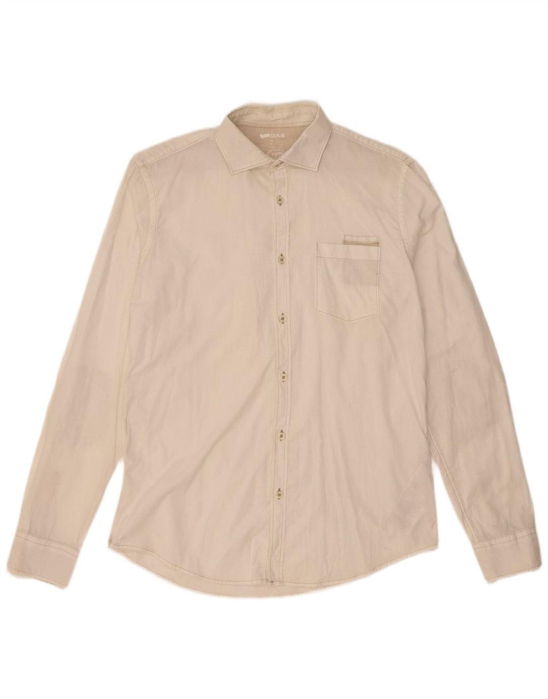 Gas Chemise Homme Large Lin Blanc Cassé