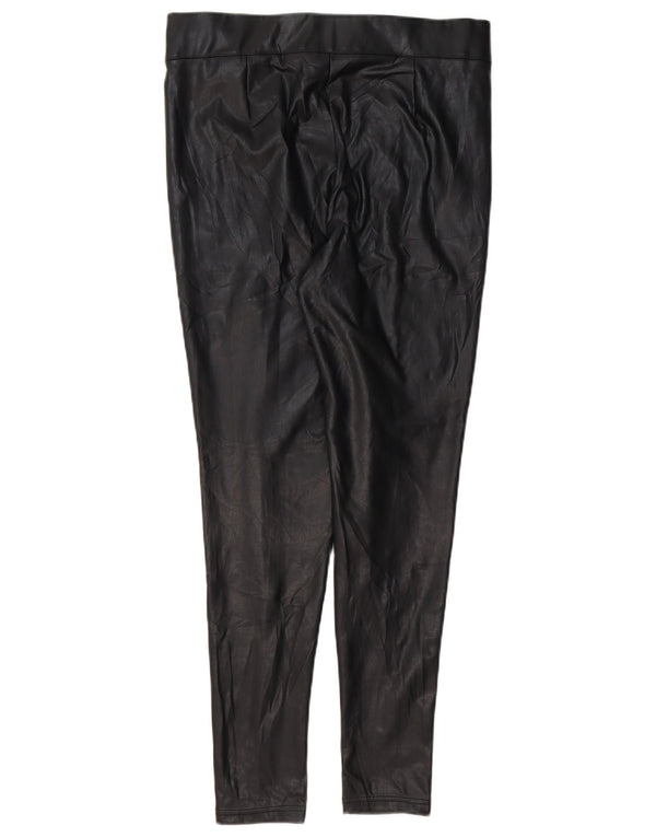 Marks & Spencer Leggings en simili cuir pour femme UK 14 Large Noir Polyéthylène