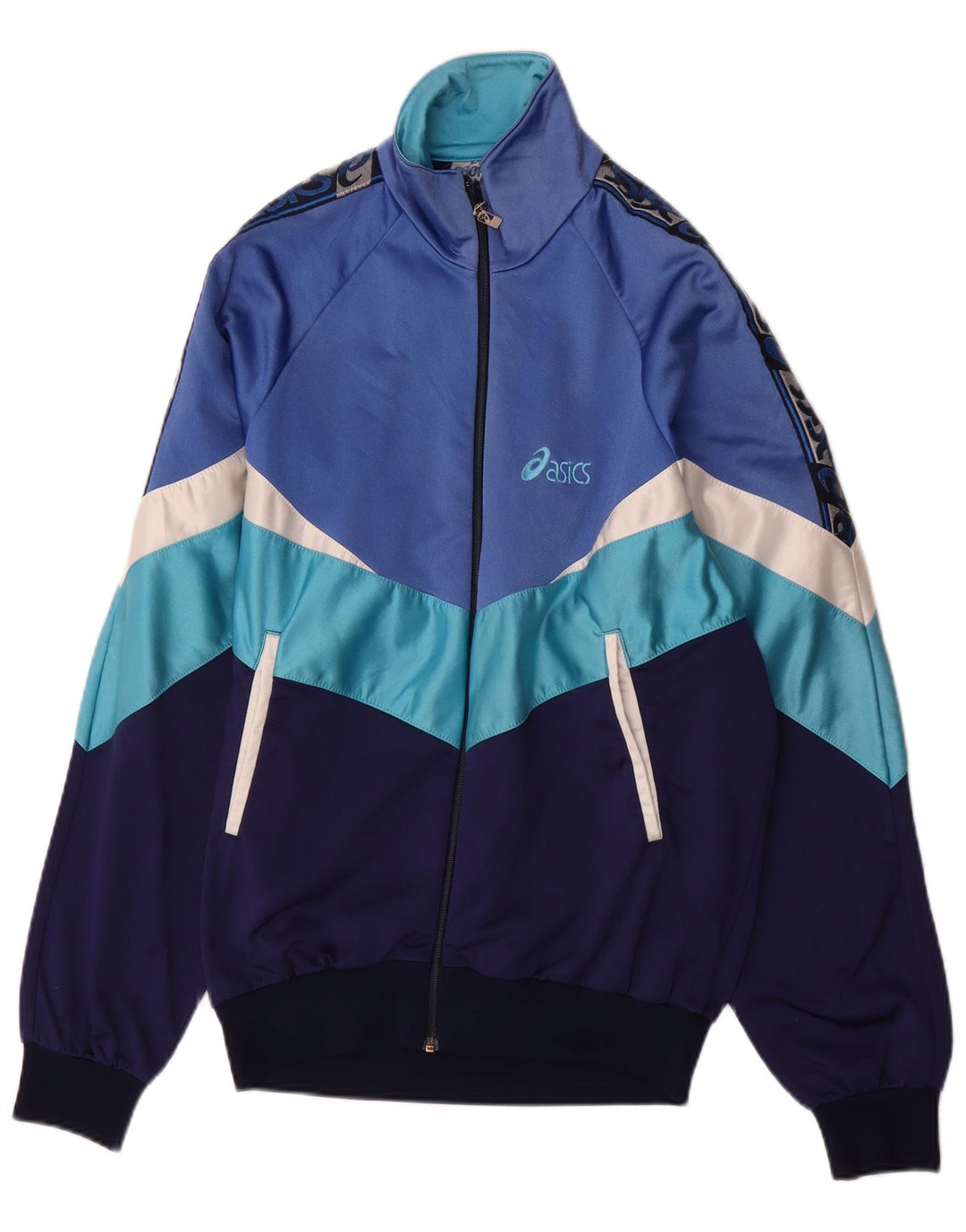 Asics Veste de Survêtement Graphique Homme Bleu Moyen Polyamide Colorblock