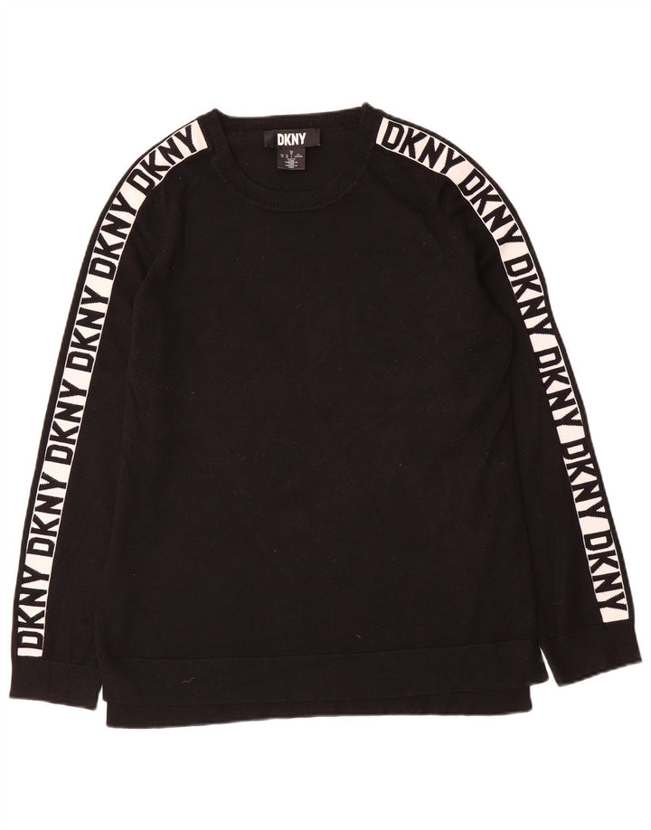 Dkny Sweat-shirt graphique pour femme UK 12 Medium Noir Viscose