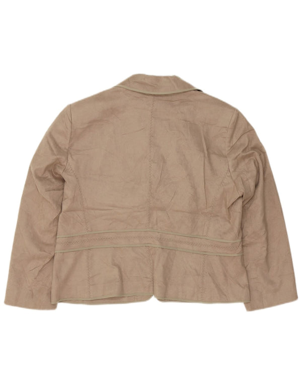 Marks & Spencer Womens Blazer Jacket UK 18 XL Beige Polyester