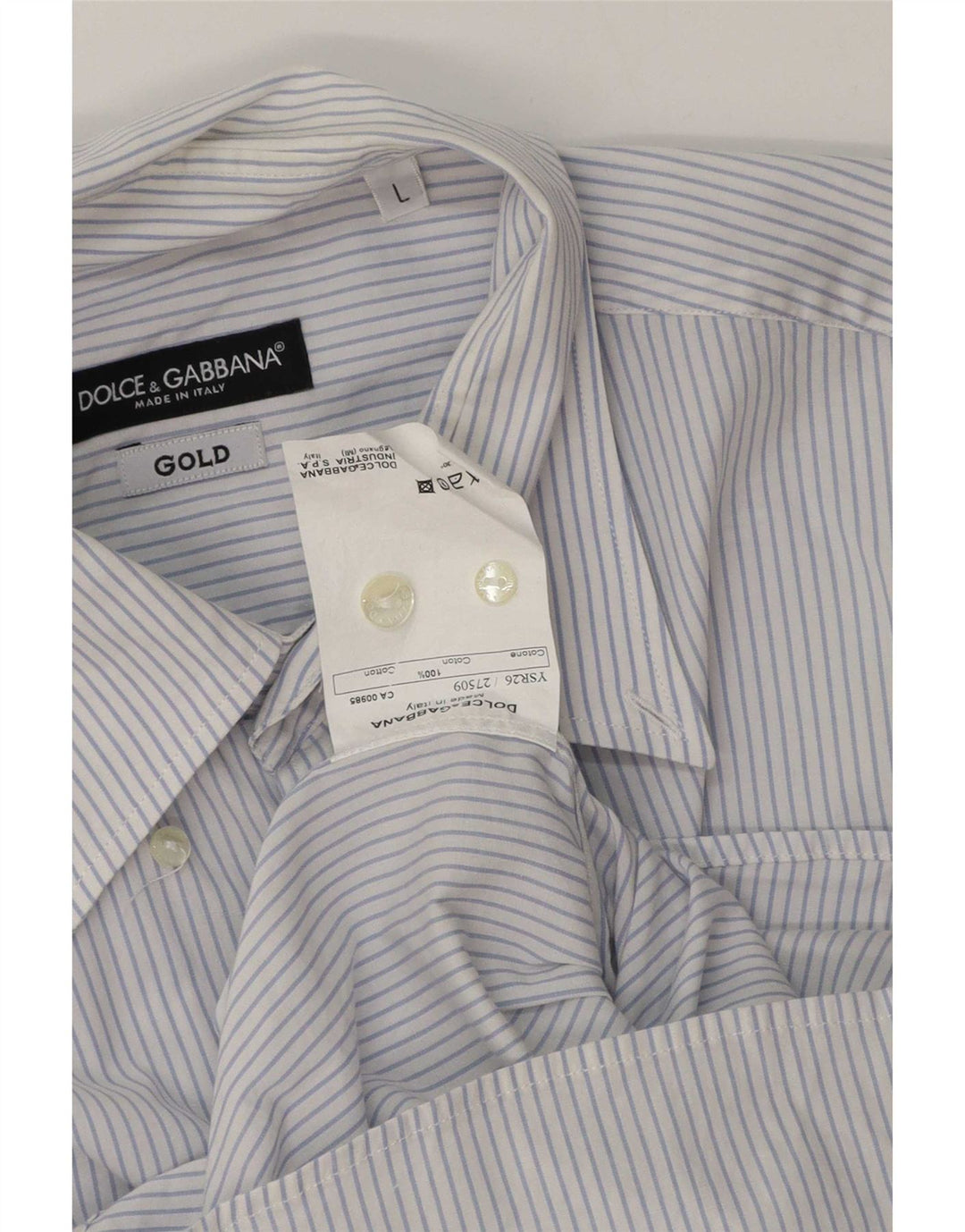 Dolce & Gabbana Chemise Homme Grand Coton Bleu À Fines Rayures