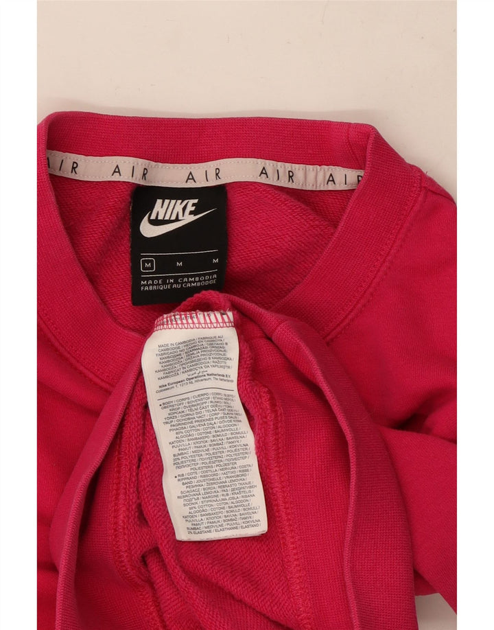 Nike Womens Crop Graphic Sweatshirt Jumper UK 14 Coton Rose Moyen