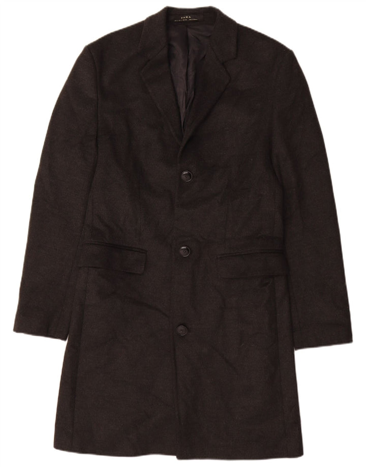 Zara Manteau Homme UK 36 Petit Gris Polyester