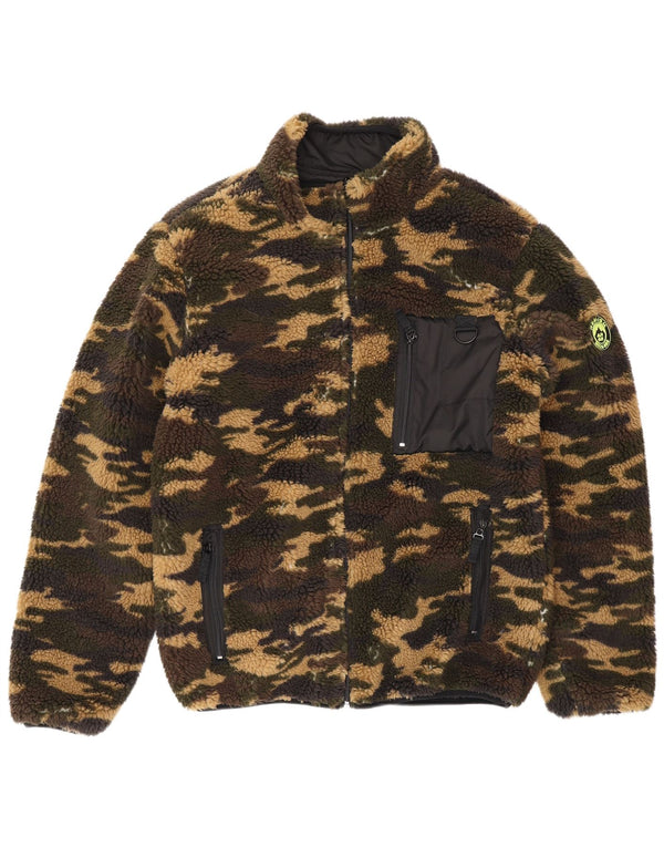 CHAPTER Veste réversible en polaire pour homme UK 38 Medium Kaki Camouflage