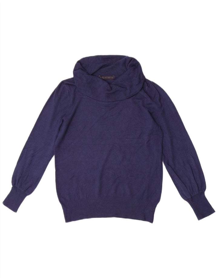 Marks & Spencer Pull col roulé pour femme UK 10 Small Bleu marine