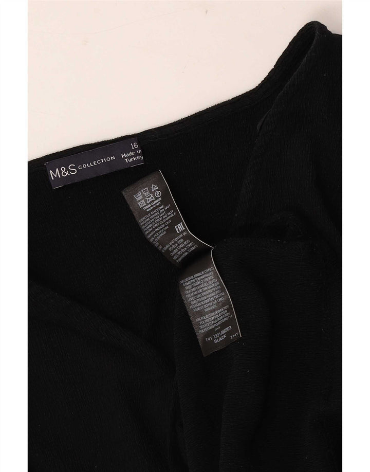 Marks & Spencer Chemisier Top UK 16 Large Noir Polyester
