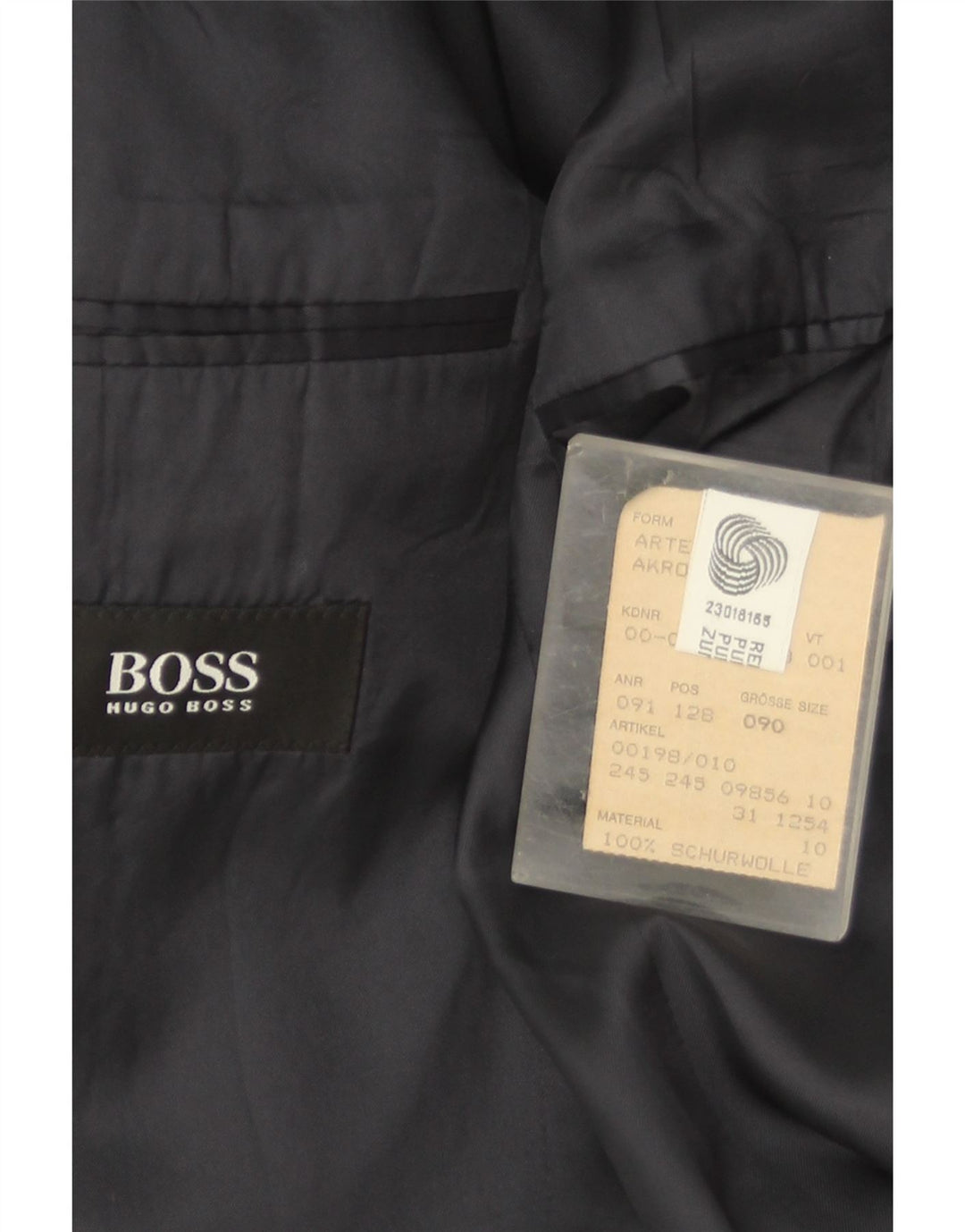 Hugo Boss Veste blazer à 3 boutons pour homme UK 36 Petite laine vierge bleu marine