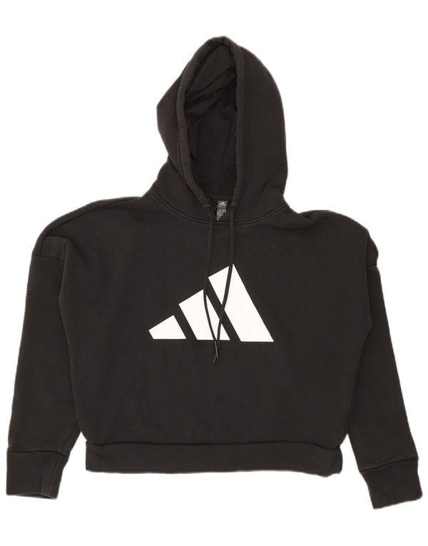 Adidas Pull à capuche surdimensionné pour femme UK 4/6 XS en coton noir