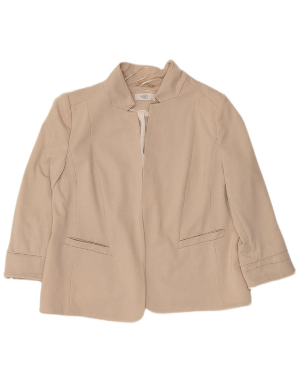 Wallis Veste blazer ouverte à manches 3/4 pour femme UK 18 XL Beige Polyester