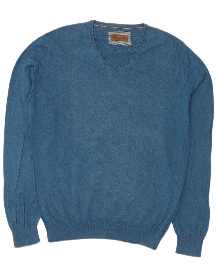 Massimo Dutti Pull col V pour homme Bleu Taille L