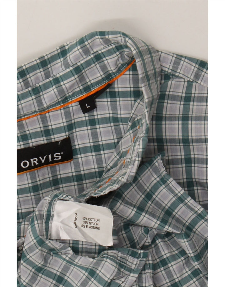 Orvis Chemise Homme Grand Carreau Vert Coton