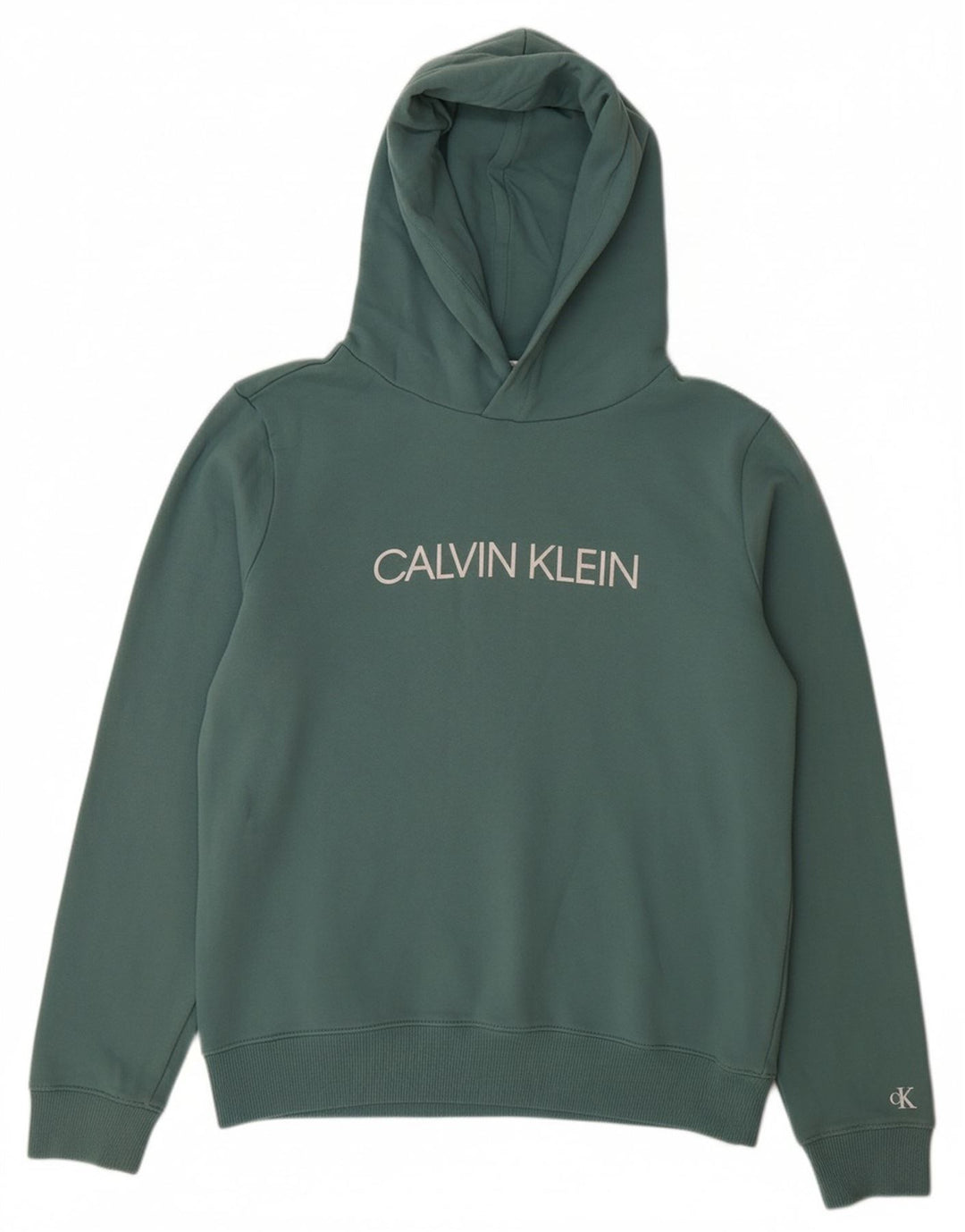 CALVIN KLEIN JEANS Pull à capuche graphique pour garçon 13-14 ans Vert Coton