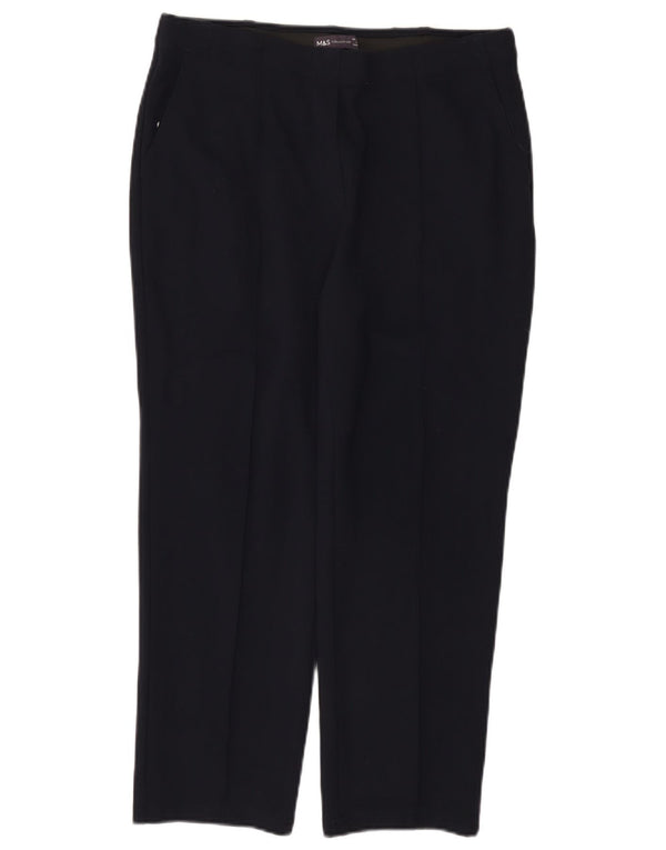Marks & Spencer Pantalon court pour femme UK 14 Large W34 L25 Bleu marine