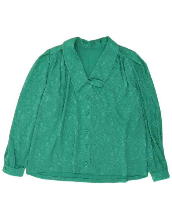 Chemisier chemise femme vintage UK 18 XL Vert Floral