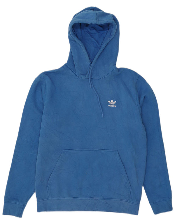 Adidas Mens Hoodie Jumper Medium Blue Cotton