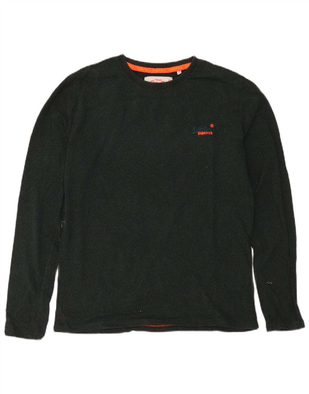 Superdry Top à manches longues en coton vert moyen |