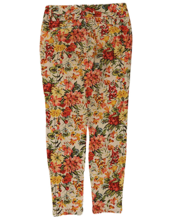 Zara Pantalon décontracté slim pour femme EU 38 Small W28 L28 Multicolore Floral