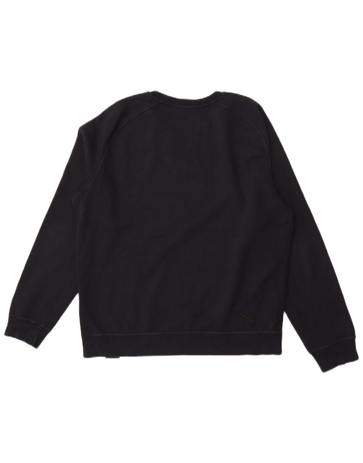 PUMA Sweat-shirt graphique pour homme en coton bleu marine Taille L