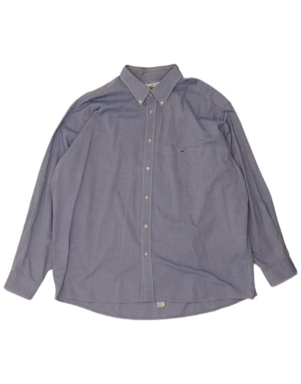 Lacoste Chemise Homme Taille 45 XL Bleu Coton