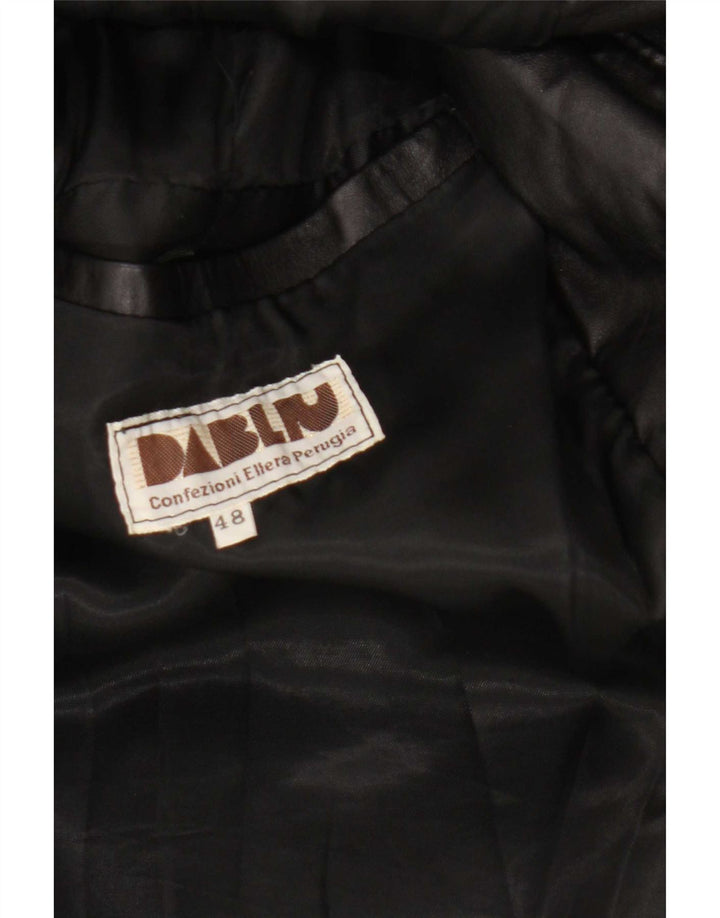 veste en cuir homme vintage IT 48 Medium Noir