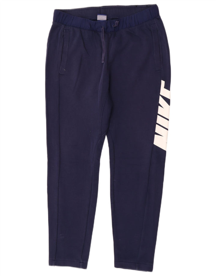 Nike Pantalon de survêtement graphique pour homme en coton bleu Taille S
