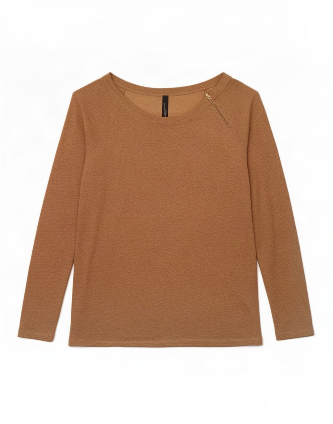 Zara Femme Top Manches Longues UK 12 Lin Beige Moyen