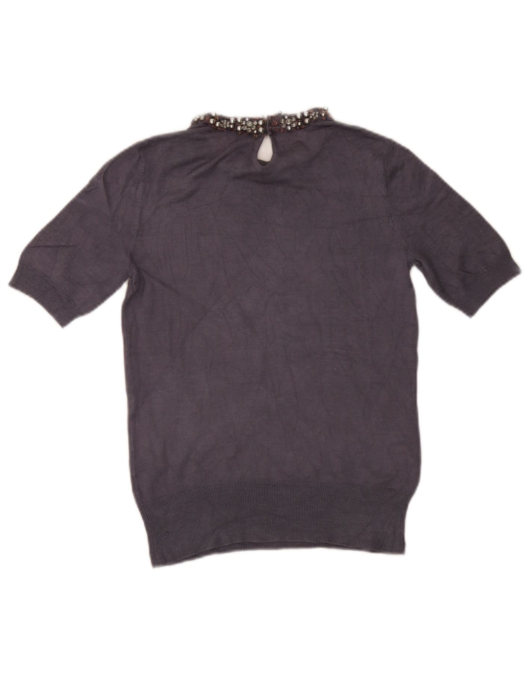 Zara Femme Chemisier Top UK 12 Bleu Marine Moyen