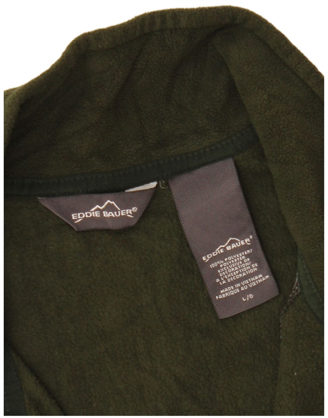 Eddie Bauer Pull polaire à col zippé pour homme, grand polyester vert