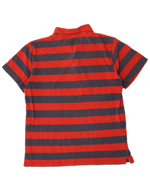 Reebok Polo Homme Large Rouge Rayé Coton