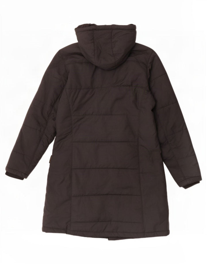 Jack Wolfskin Manteau rembourré à capuche pour femme UK 16 Large Noir Polyester