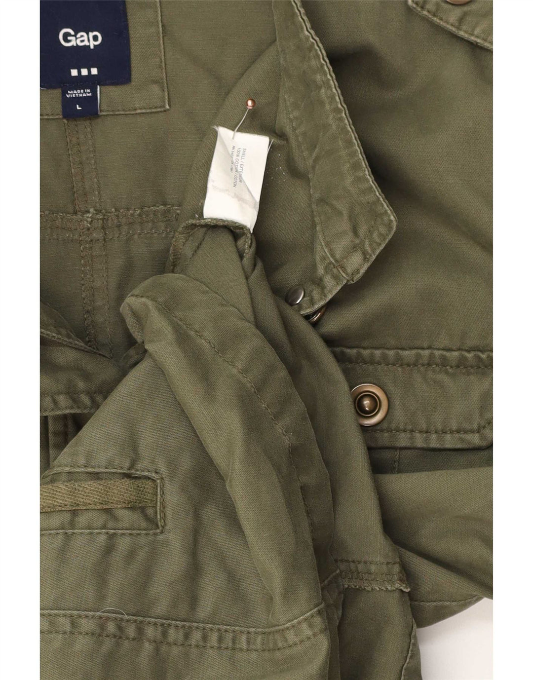 Gap Veste Militaire Femme UK 14 Moyen Kaki Coton