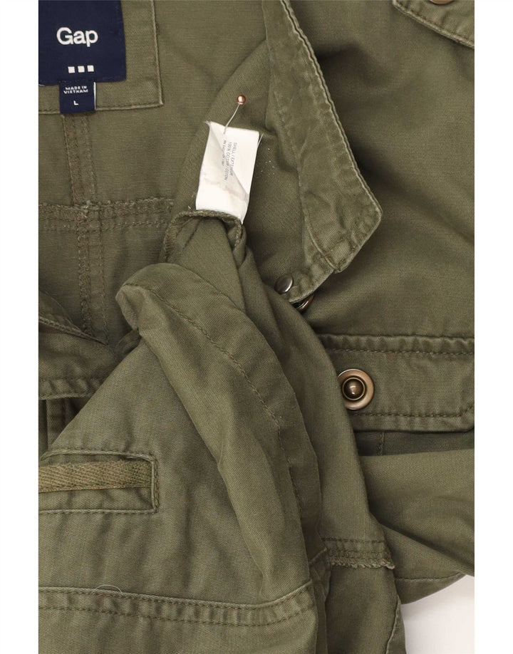 Gap Veste Militaire Femme UK 14 Moyen Kaki Coton