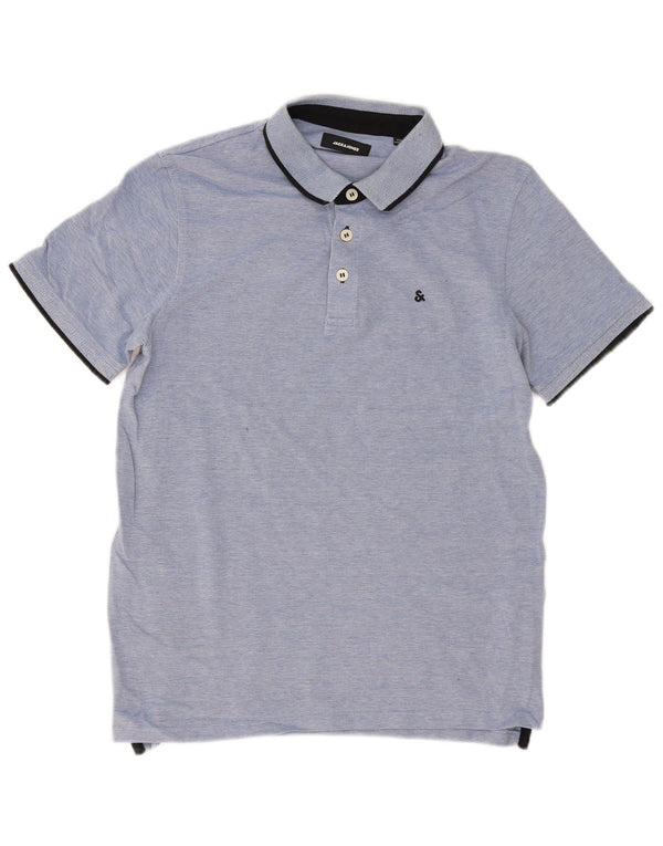 Jack & Jones Polo Homme Large Bleu Moucheté Coton