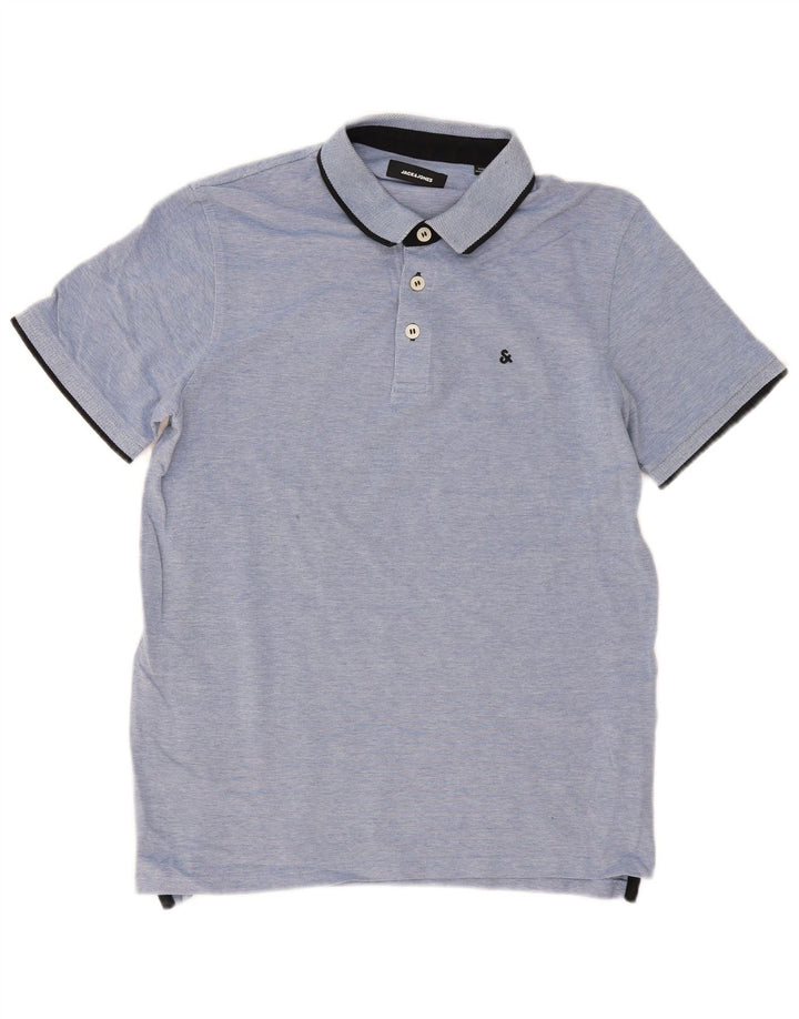 Jack & Jones Polo Homme Large Bleu Moucheté Coton