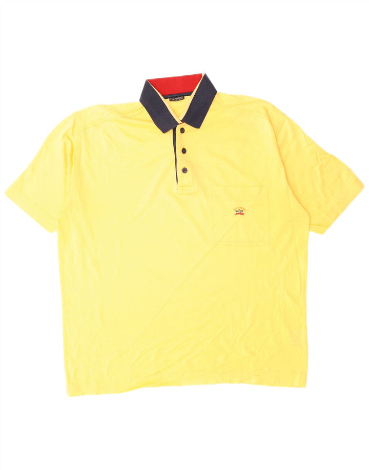 PAUL & SHARK Polo Homme Large Jaune Colorblock Coton