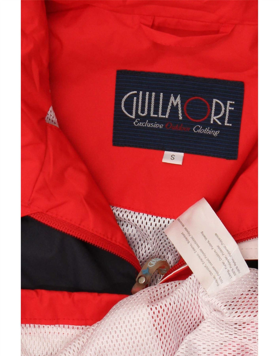veste de pluie à capuche vintage pour homme UK 36 Petit polyester colorblock rouge