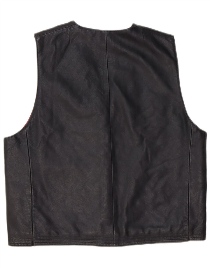 gilet en cuir homme vintage noir moyen